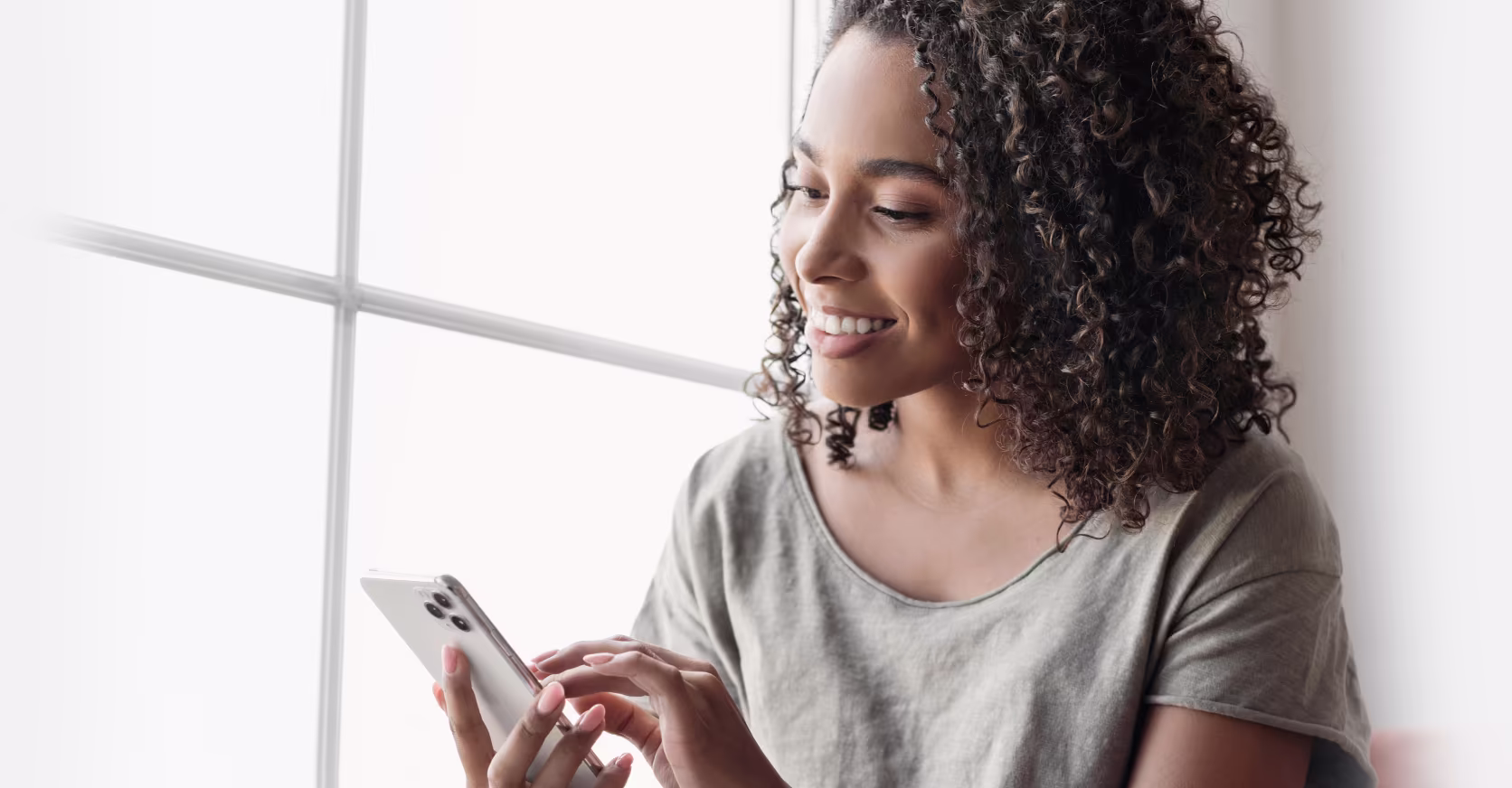 woman looking at phone